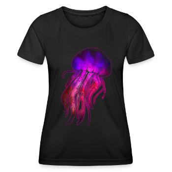 Qualle - Frauen Funktions-T-Shirt - Schwarz - Vorne - AI Model Female 172 light (172cm)