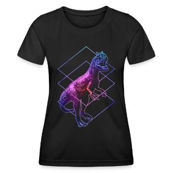 Allosaurus Dinosaurier - Frauen Funktions-T-Shirt - Schwarz - Vorne - AI Model Female 172 light (172cm)