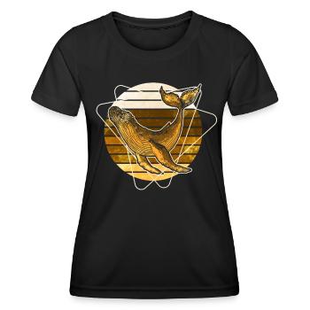 Baleine à bosse - T-shirt sport Femme - noir - Devant - AI Model Female 172 light (172cm)