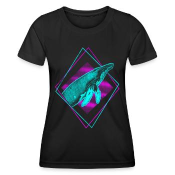 Baleine à bosse - T-shirt sport Femme - noir - Devant - AI Model Female 172 light (172cm)