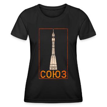 Fusée Soyouz Union soviétique - T-shirt sport Femme - noir - Devant - AI Model Female 172 light (172cm)