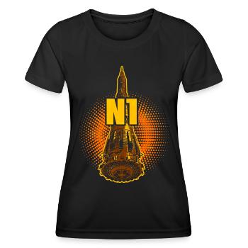N1 Rocket Union soviétique - T-shirt sport Femme - noir - Devant - AI Model Female 172 light (172cm)