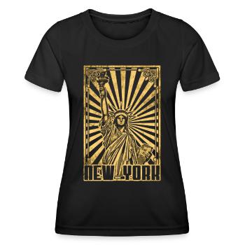 New York Freiheitsstatue - Frauen Funktions-T-Shirt - Schwarz - Vorne - AI Model Female 172 light (172cm)