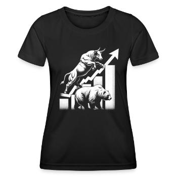 Bourse Investissement Trading Trader Economie - T-shirt sport Femme - noir - Devant - AI Model Female 172 light (172cm)