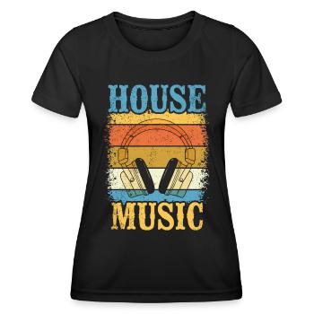 House Musik - Frauen Funktions-T-Shirt - Schwarz - Vorne - AI Model Female 172 light (172cm)