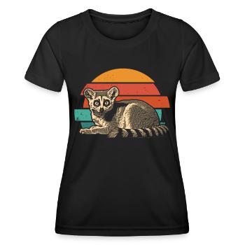 Lémurien Madagascar - T-shirt sport Femme - noir - Devant - AI Model Female 172 light (172cm)