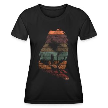Singe Tamarin Primate - T-shirt sport Femme - noir - Devant - AI Model Female 172 light (172cm)