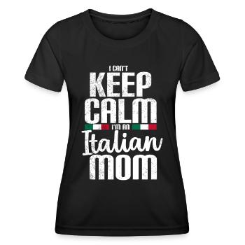 Italienische Mutter - Lustiger Spruch - Frauen Funktions-T-Shirt - Schwarz - Vorne - AI Model Female 172 light (172cm)