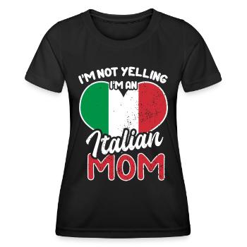 Italienische Mutter - Lustiger Spruch - Frauen Funktions-T-Shirt - Schwarz - Vorne - AI Model Female 172 light (172cm)