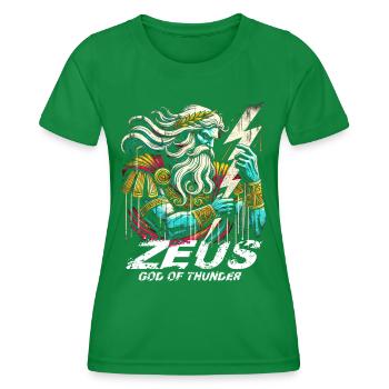 Zeus, dieu grec du tonnerre - T-shirt sport Femme - vert - Devant - AI Model Female 172 dark (172cm)