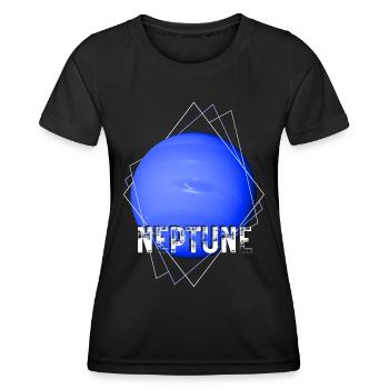 Neptun Planet - Frauen Funktions-T-Shirt - Schwarz - Vorne - AI Model Female 172 light (172cm)