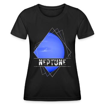 Neptun Planet - Frauen Funktions-T-Shirt - Schwarz - Vorne - AI Model Female 172 light (172cm)