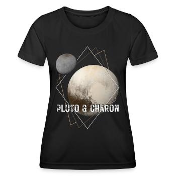 Pluto und Charon - Frauen Funktions-T-Shirt - Schwarz - Vorne - AI Model Female 172 light (172cm)
