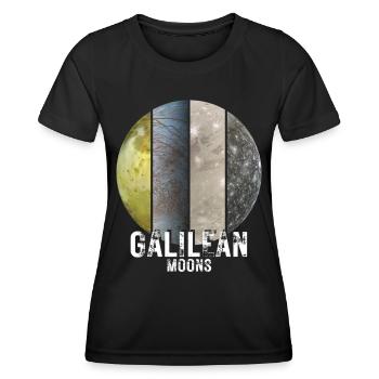 Lunes de Jupiter - Lunes de Galilée - T-shirt sport Femme - noir - Devant - AI Model Female 172 light (172cm)