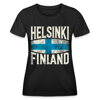 Helsinki Finland - Women's Functional T-Shirt - black - Front - AI Model Female 172 light (172cm)