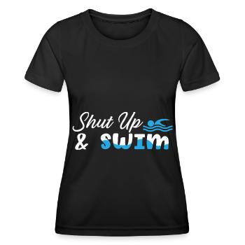 Swimmers Swimming 50 meters track Breaststroke - Women's Functional T-Shirt - black - Front - AI Model Female 172 light (172cm)