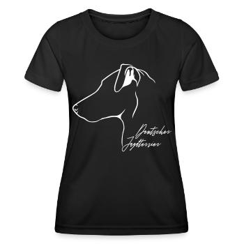 Deutscher Jagdterrier Profil Hunde Hund Wilsigns - Frauen Funktions-T-Shirt - Schwarz - Vorne - AI Model Female 172 light (172cm)