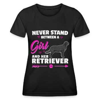 A Girl and her Flat Coated Retriever Spruch - Frauen Funktions-T-Shirt - Schwarz - Vorne - AI Model Female 172 light (172cm)
