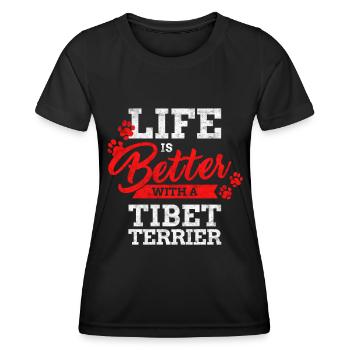 Life is better with a Tibetan Terrier herding dog - Women's Functional T-Shirt - black - Front - AI Model Female 172 light (172cm)