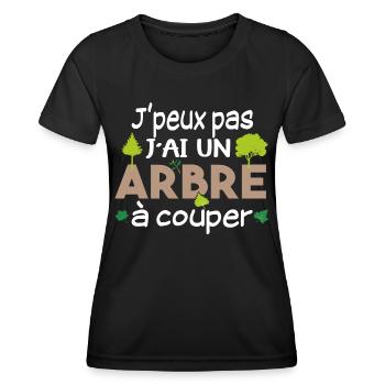 Bûcheron Forestier élagueur métier Forêt bois - T-shirt sport Femme - noir - Devant - AI Model Female 172 light (172cm)