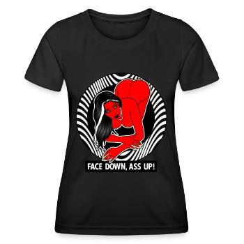 EROTIC SEXY GIRL ASS UP FACE DOWN - Frauen Funktions-T-Shirt - Schwarz - Vorne - AI Model Female 172 light (172cm)