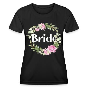 Bride Flowers idea Bachelor Party Bride - Women's Functional T-Shirt - black - Front - AI Model Female 172 light (172cm)