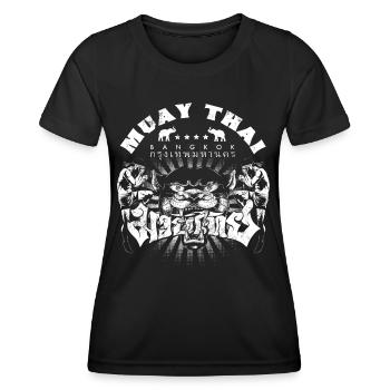 Muay Thai Boxing - Frauen Funktions-T-Shirt - Schwarz - Vorne - AI Model Female 172 light (172cm)