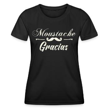 Moustache Gracias - Meilleur idée pour un cadeau. - T-shirt sport Femme - noir - Devant - AI Model Female 172 light (172cm)