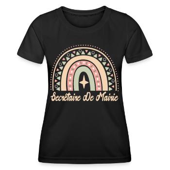 Cadeau Secrétaire De Mairie. secrétaire de mairie. - T-shirt sport Femme - noir - Devant - AI Model Female 172 light (172cm)