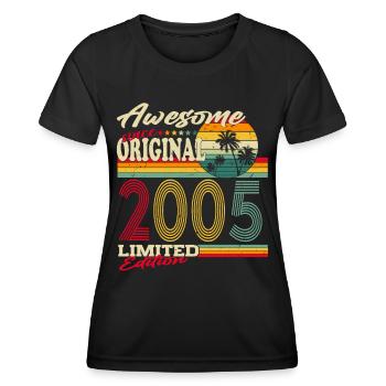 Original 2005 Vintage Cadeau d’anniversaire Rétro - T-shirt sport Femme - noir - Devant - AI Model Female 172 light (172cm)