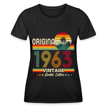 Original 1963 Vintage Cadeau d’anniversaire Rétro - T-shirt sport Femme - noir - Devant - AI Model Female 172 light (172cm)