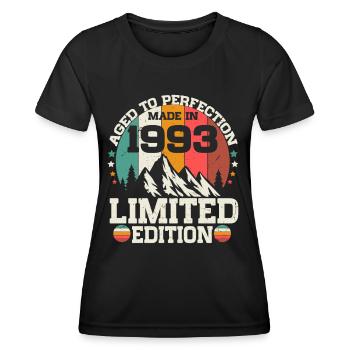 1993 vintage vintage cadeau d’anniversaire rétro - T-shirt sport Femme - noir - Devant - AI Model Female 172 light (172cm)