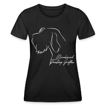 Wirehaired Pointing Griffon Profile Dogs Hunting Dog - Women's Functional T-Shirt - black - Front - AI Model Female 172 light (172cm)
