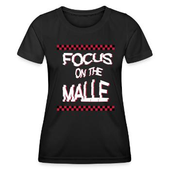 Focus on Malle - Mallorca - Party - Frauen Funktions-T-Shirt - Schwarz - Vorne - AI Model Female 172 light (172cm)