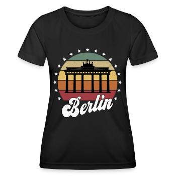 Berlin Allemagne Capitale Souvenir Retro Shirt - T-shirt sport Femme - noir - Devant - AI Model Female 172 light (172cm)