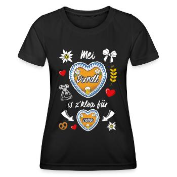 Mei Dirndl Is Z Kloa Für Zwoa Wiesn - Frauen Funktions-T-Shirt - Schwarz - Vorne - AI Model Female 172 light (172cm)