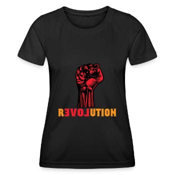 Cadeau de résistance Revolution demo love - T-shirt sport Femme - noir - Devant - AI Model Female 172 light (172cm)