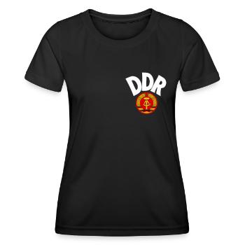 Maillot de football de la RDA - T-shirt sport Femme - noir - Devant - AI Model Female 172 light (172cm)