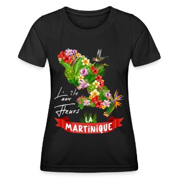 Ile aux Fleurs Karte von Martinique Mann Frau - Frauen Funktions-T-Shirt - Schwarz - Vorne - AI Model Female 172 light (172cm)