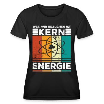 Atomenergie Kernkraft Kernenergie Atomkraftwerke - Frauen Funktions-T-Shirt - Schwarz - Vorne - AI Model Female 172 light (172cm)