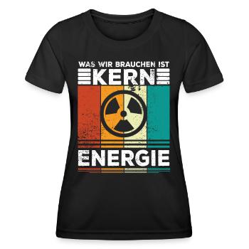 Atomenergie Atomkraftwerke Kernkraft Kernenergie - Frauen Funktions-T-Shirt - Schwarz - Vorne - AI Model Female 172 light (172cm)
