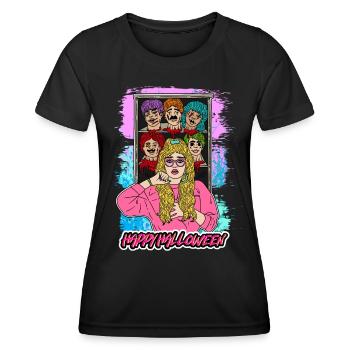 HAPPY HALLOWEEN GIRL Apokalypse Horror Monster - Frauen Funktions-T-Shirt - Schwarz - Vorne - AI Model Female 172 light (172cm)