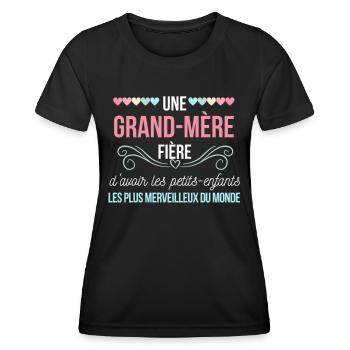 Une Grand-mère fière petits-enfants cadeau Mamie - T-shirt sport Femme - noir - Devant - AI Model Female 172 light (172cm)