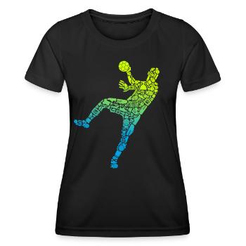 Joueurs de handball Symboles Joueurs de handball Garçons Handball - T-shirt sport Femme - noir - Devant - AI Model Female 172 light (172cm)