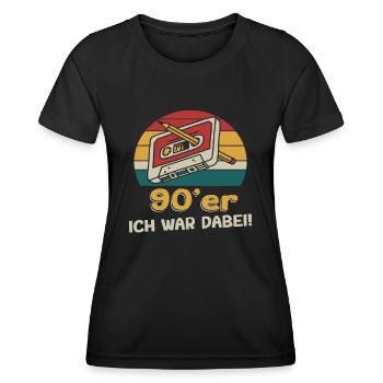 Neunziger Jahre - ich war dabei | 90 er Sprüche - Frauen Funktions-T-Shirt - Schwarz - Vorne - AI Model Female 172 light (172cm)