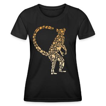 Lemurs Madagascar Ring-tailed lemur ladies Lemur Children - Women's Functional T-Shirt - black - Front - AI Model Female 172 light (172cm)