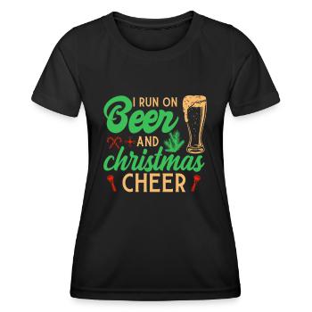 Bière et dictons amusants de l’Avent de Noël - T-shirt sport Femme - noir - Devant - AI Model Female 172 light (172cm)