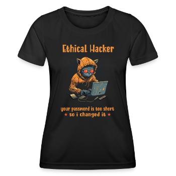 Cybersécurité éthique Analyste en piratage éthique - T-shirt sport Femme - noir - Devant - AI Model Female 172 light (172cm)