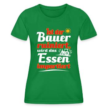 Bauerndemo Landwirtschaft Landwirt Protest Sprüche - Frauen Funktions-T-Shirt - Kelly Green - Vorne - AI Model Female 172 dark (172cm)
