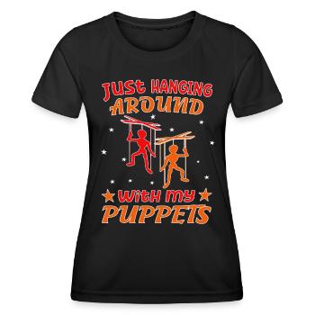 Marionnettistes et marionnettes pour spectacles de marionnettes - T-shirt sport Femme - noir - Devant - AI Model Female 172 light (172cm)